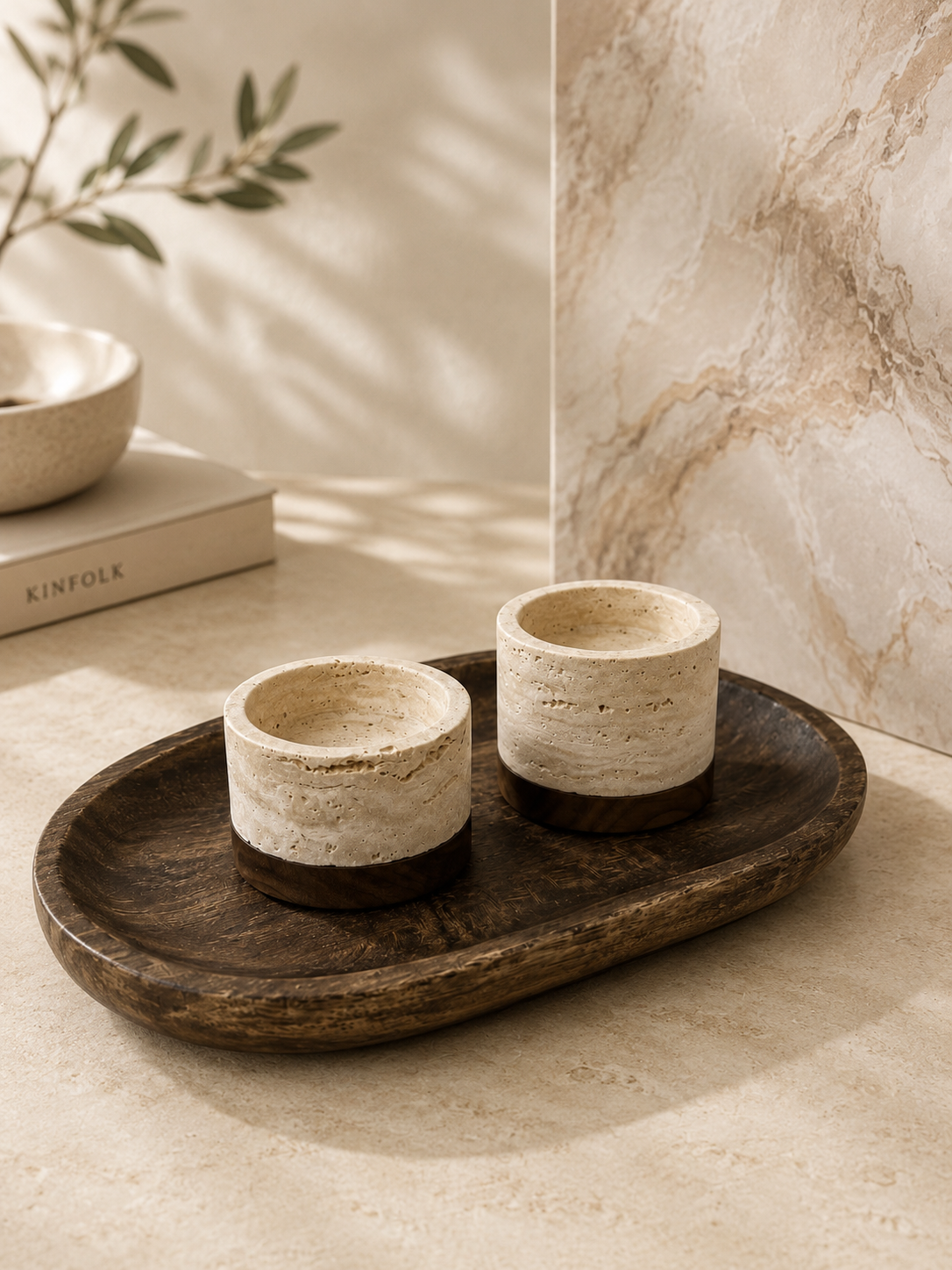 Travertine Kaarshouder S